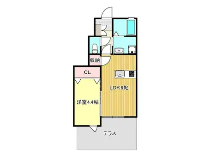 FLOWER LOVE III(1LDK/1階)の間取り写真
