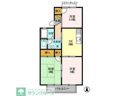 メゾンベールA(3DK/2階)の間取り写真