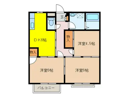 クレストVII(3DK/1階)の間取り写真