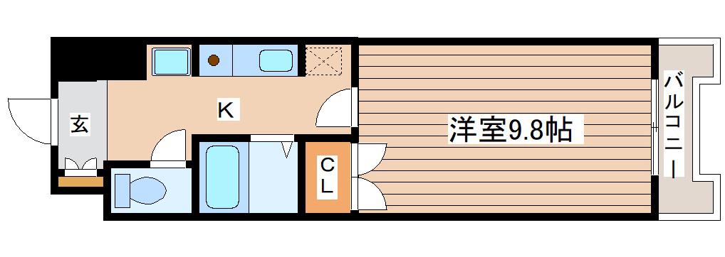 椌木壱番館(1K/2階)の間取り写真