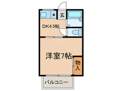 コスモハイツホクユー(1DK/2階)の間取り写真