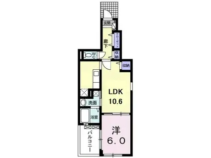 メゾンアンジュ(1LDK/1階)の間取り写真
