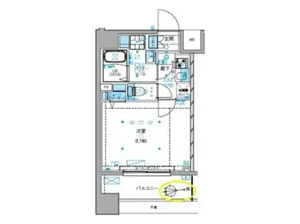 ジェノヴィア大島駅スカイガーデン(1K/4階)の間取り写真