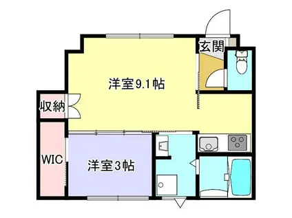 INTEGRAL稲寄II(1LDK/1階)の間取り写真