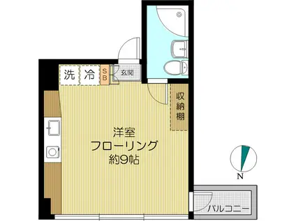 YOKE・V(ワンルーム/4階)の間取り写真