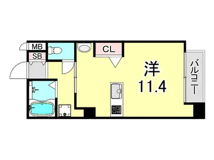 センチュリービル(ワンルーム/2階)の間取り写真