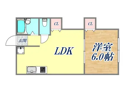 シルフィード・ドゥ・永沢(1LDK/2階)の間取り写真
