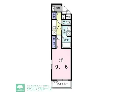 スカイガーデン(1K/3階)の間取り写真