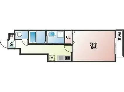 AMERIA(1K/1階)の間取り写真