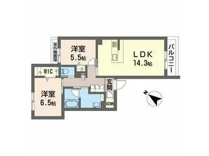 クレア大泉(2LDK/1階)の間取り写真