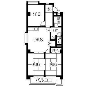 サンライズマンション(3DK/4階)の間取り写真