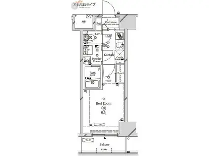 ラフィスタ川崎II(1K/8階)の間取り写真