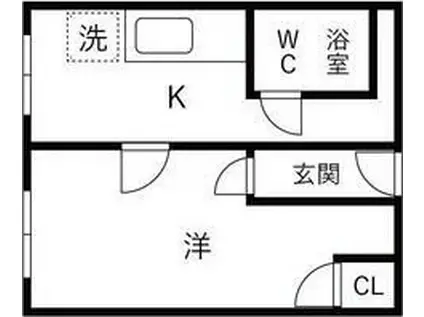 スプリング・ヒルI(1K/3階)の間取り写真