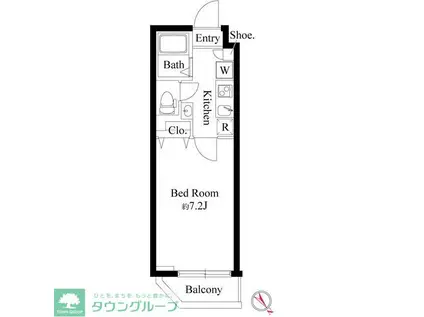 オークハウス三軒茶屋(1K/2階)の間取り写真