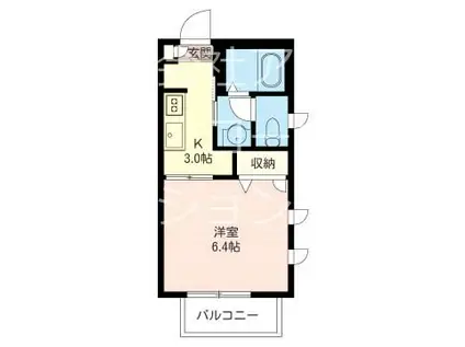 松美ハイツ(1K/1階)の間取り写真