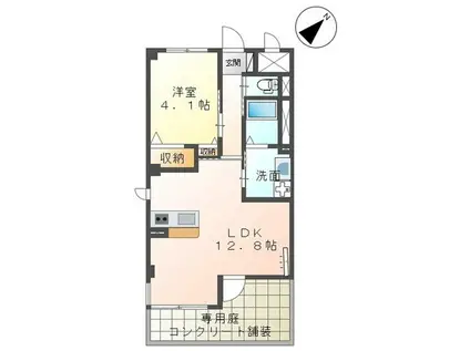 NEVER CHANGE(1LDK/1階)の間取り写真