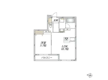 滝野川1丁目メゾン(1LDK/2階)の間取り写真