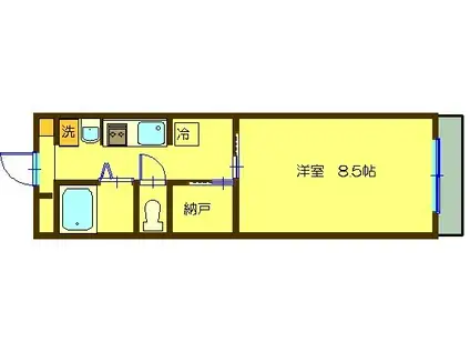 シャトーコンフォール(1K/1階)の間取り写真