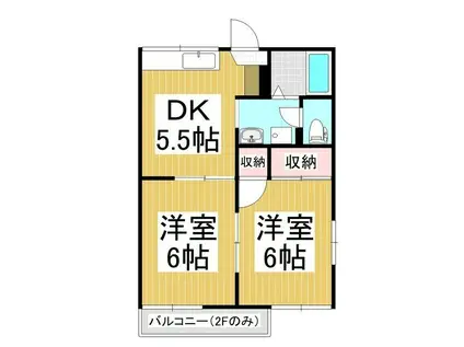 フレグランス平田(2DK/1階)の間取り写真