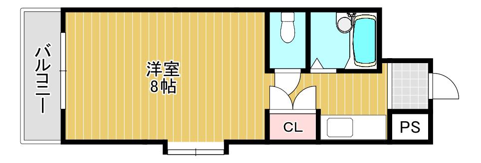 リバーサイド中津口(ワンルーム/3階)の間取り写真