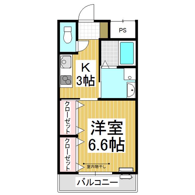 おとめ座スピカ(1K/2階)の間取り写真