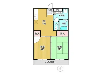 リエス永山(2DK/4階)の間取り写真