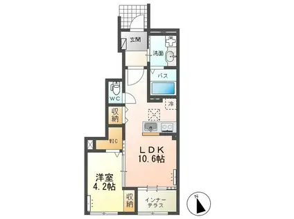 シェーンハイムB(1LDK/1階)の間取り写真