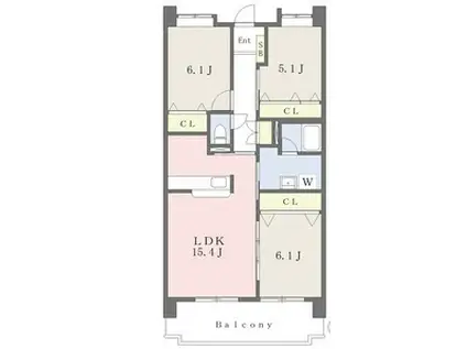 ファスティーナ植田(3LDK/3階)の間取り写真