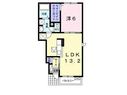 アラベスク(1LDK/1階)の間取り写真