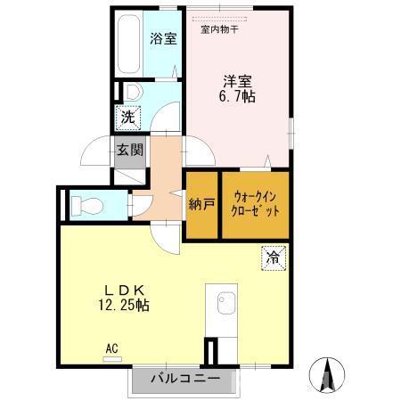 コーポラスM(1LDK/2階)の間取り写真
