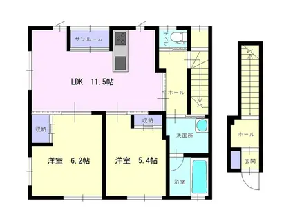 梅の木町DHD棟(2LDK/1階)の間取り写真