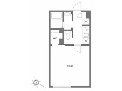 エルファーロ世田谷三宿(1K/1階)の間取り写真