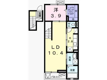 サンクネストI(1LDK/4階)の間取り写真