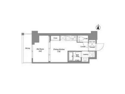 ウエリスアーバン住吉イースト(1DK/3階)の間取り写真