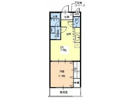 フジパレス草尾(1DK/2階)の間取り写真