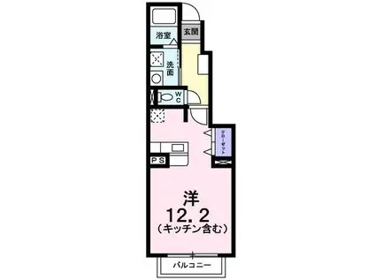 グランツ(ワンルーム/1階)の間取り写真