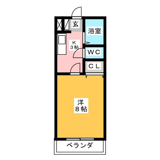 ライフイン・布橋(1K/2階)の間取り写真