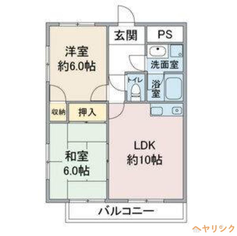メゾン憧旛(2LDK/5階)の間取り写真