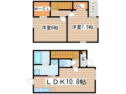 グランフォンテーヌ葵(2LDK/1階)の間取り写真