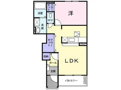 ロマネクス(1LDK/1階)の間取り写真