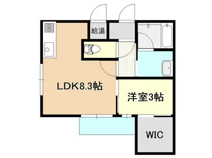 GRUE.TORTUE(1LDK/1階)の間取り写真