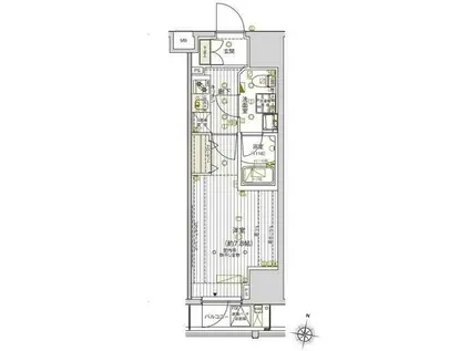 ヴァレッシア上野ノース CITYII(1K/2階)の間取り写真