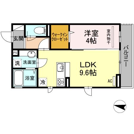 シェランジュII(1LDK/3階)の間取り写真