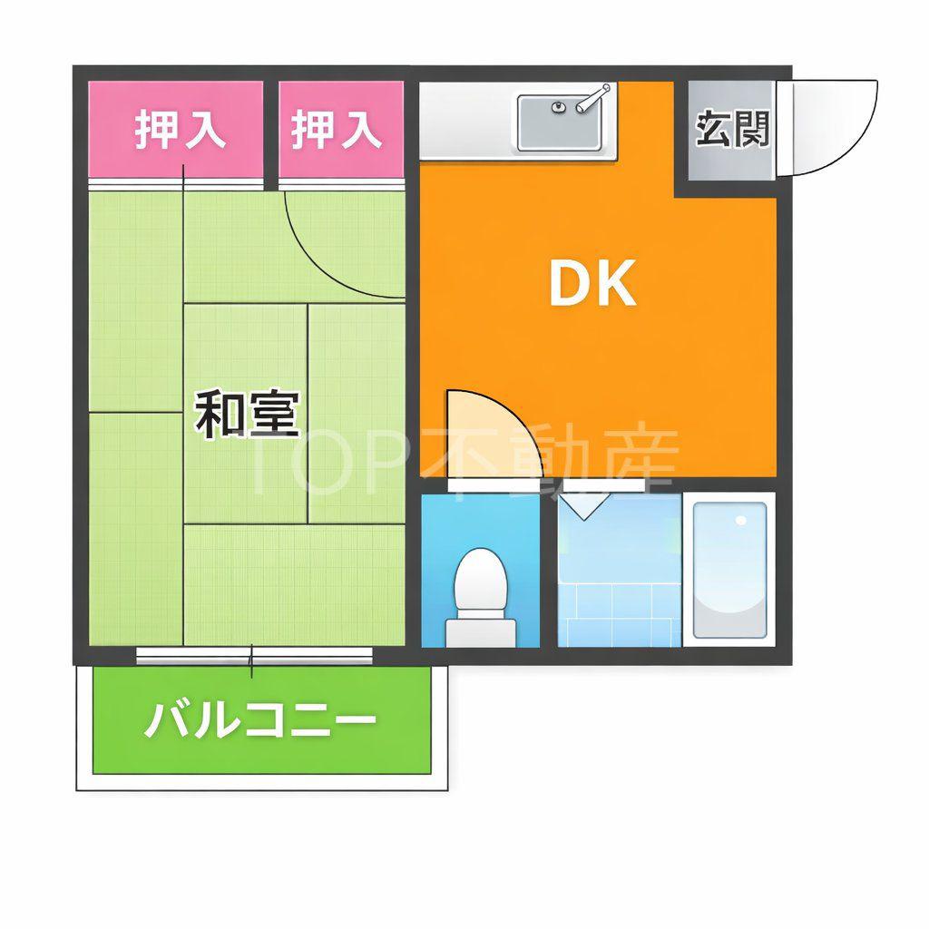 白戸ハイツ(1DK/2階)の間取り写真