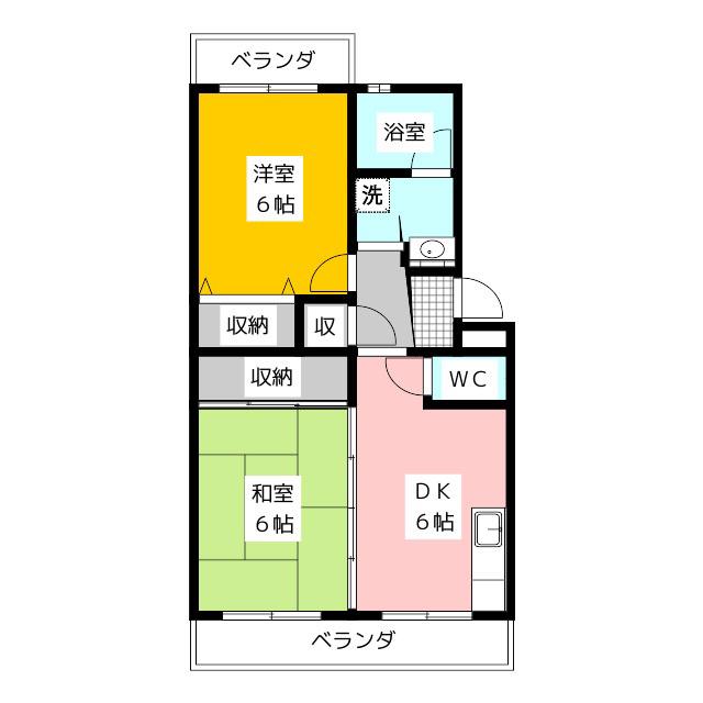 クレール18(2DK/1階)の間取り写真