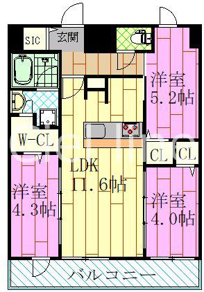 LUXENAPAWS南行徳(3LDK/9階)の間取り写真