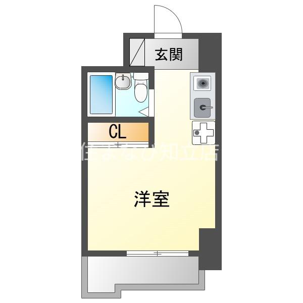 SOCIO刈谷新富町(ワンルーム/2階)の間取り写真