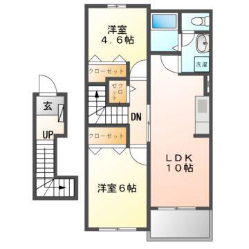 ベル ソレイユ A(2LDK/2階)の間取り写真