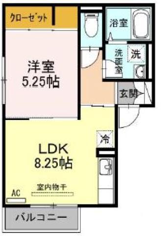 ブランチ田宮(1LDK/2階)の間取り写真
