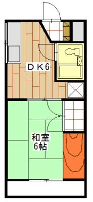 コーポミナミ(1DK/2階)の間取り写真